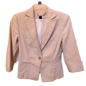White House Black Market Tan pinstripe blazer size 0